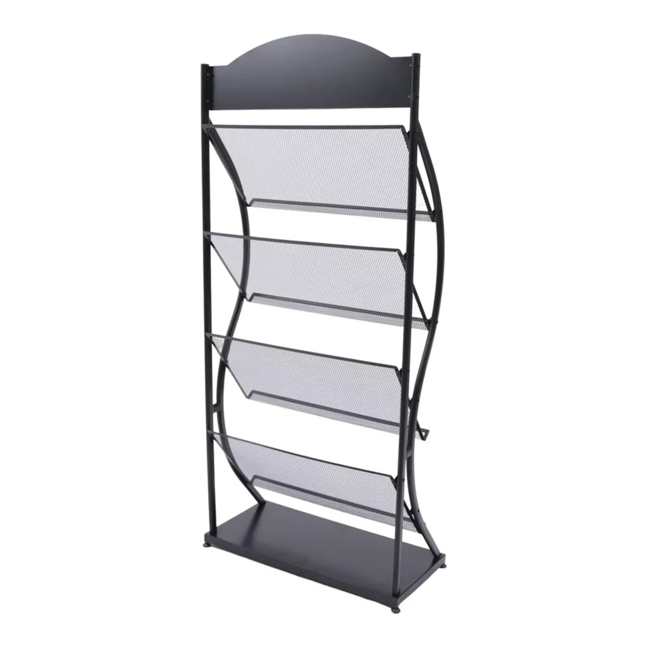 Freestanding Magazine Newspaper Book Rack Office Display Organizer Metal Stand
